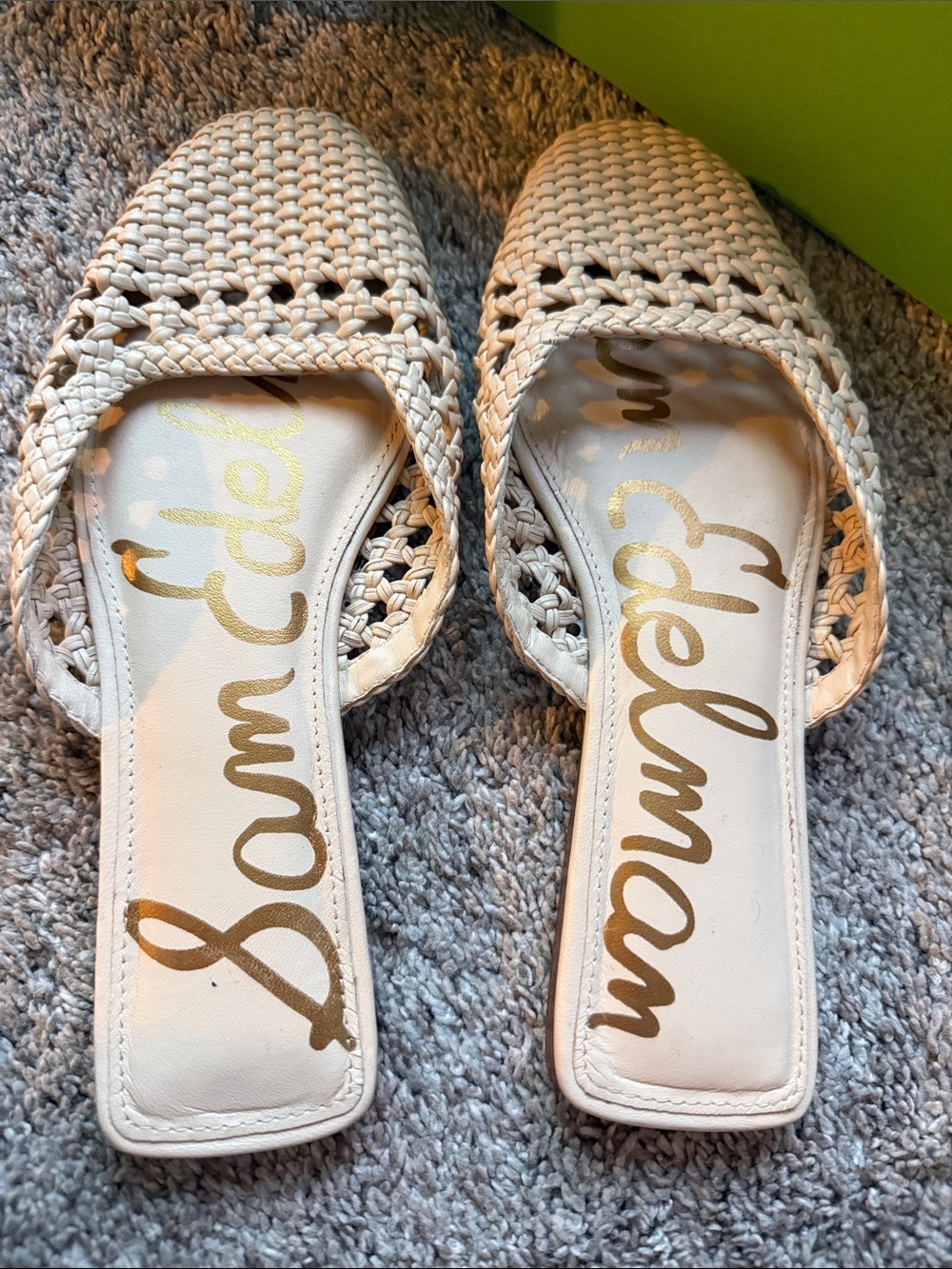 Sam Edelman Cream Woven Slip-On Mule - Picture 2 of 4